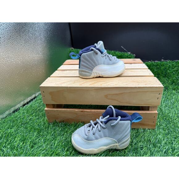 Nike - Jordan- Baby Sneakers-Gray/Blue-Size 4C - Picture 2 of 10